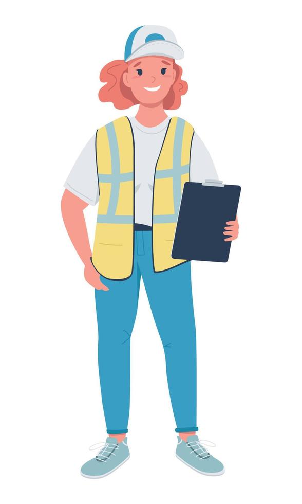 Female supervisor semi flat color vector character
