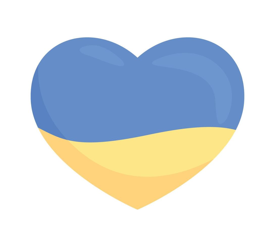 Love Ukraine semi flat color vector element