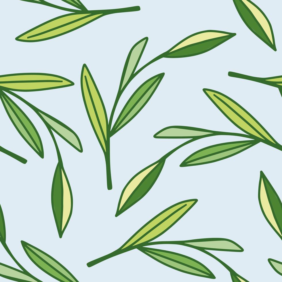Simple foliage seamless pattern. Delicate leaf and branches ornament. vector
