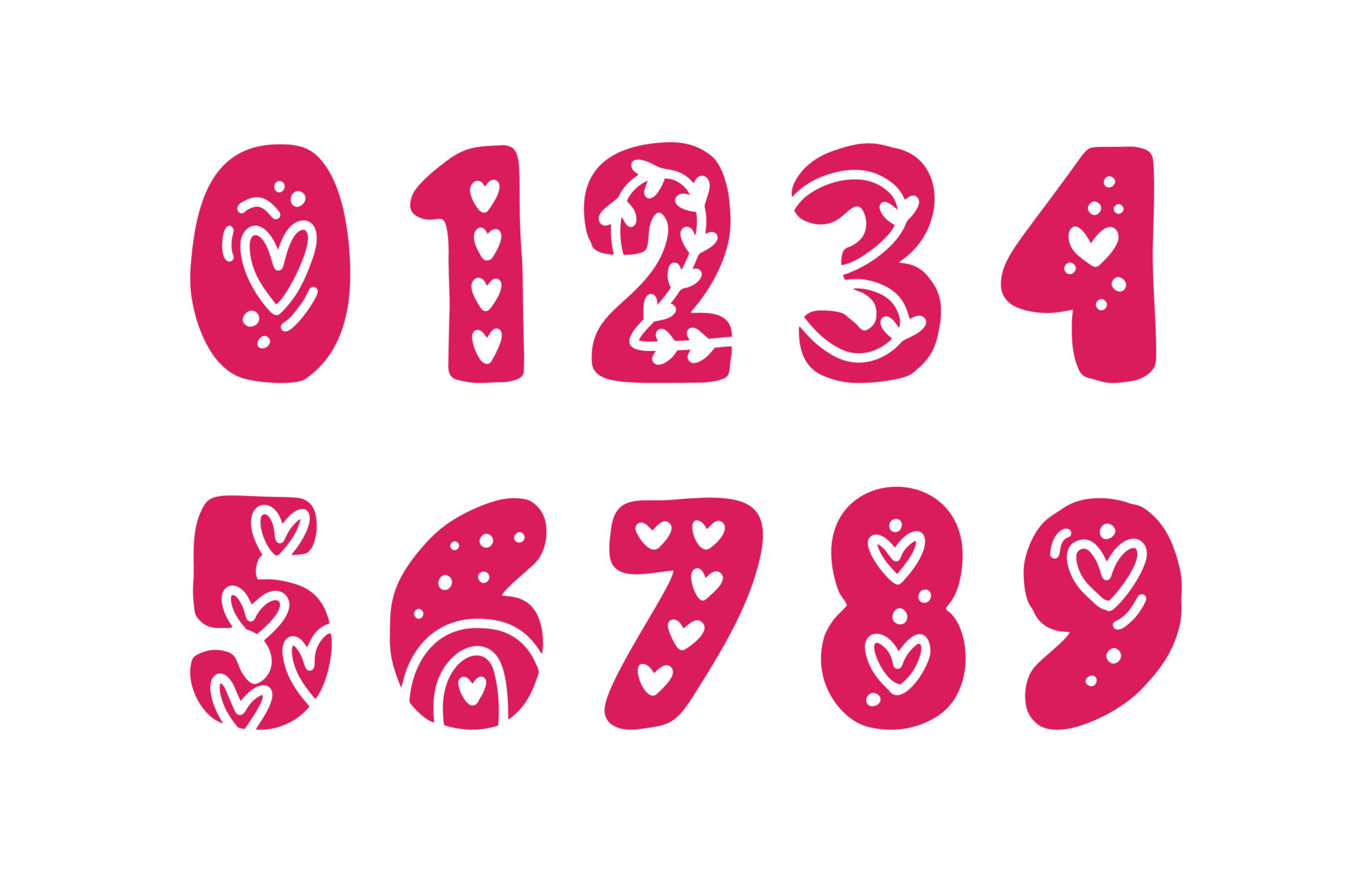 Число любви 7. Цифры любви. numbers hearts.