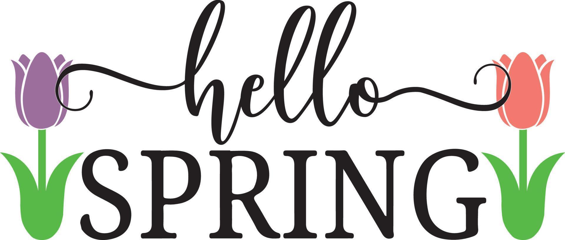 Hello Spring Tulips Files vector