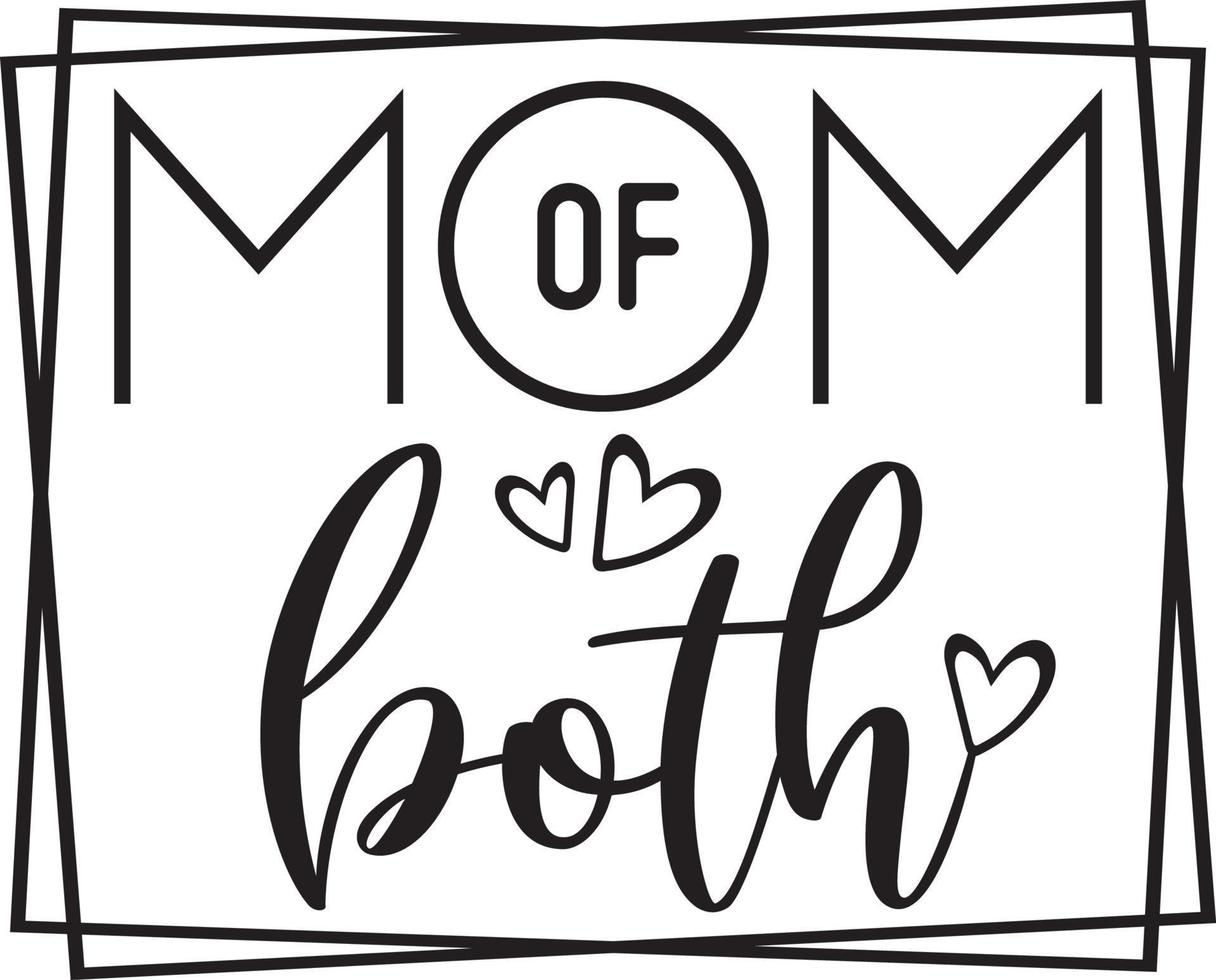 Mom Of Both vector
