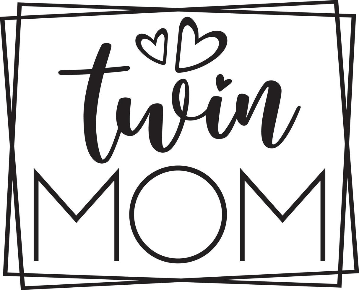 Twin Mom Square vector