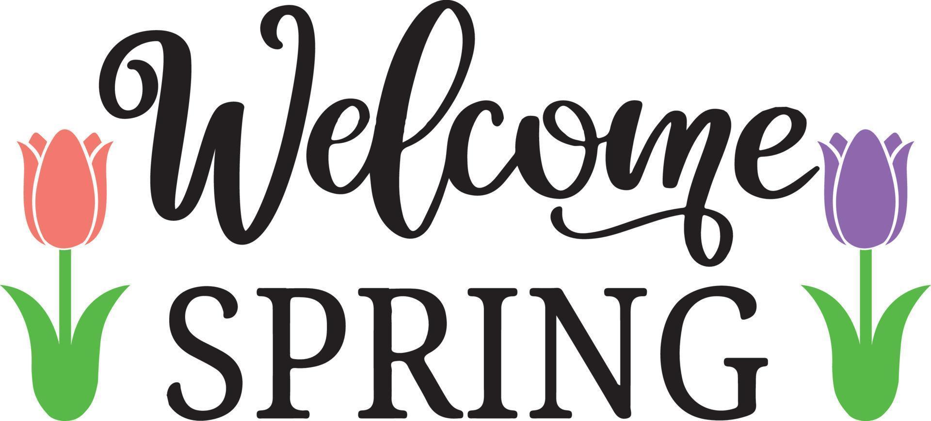 Welcome Spring Tulips vector