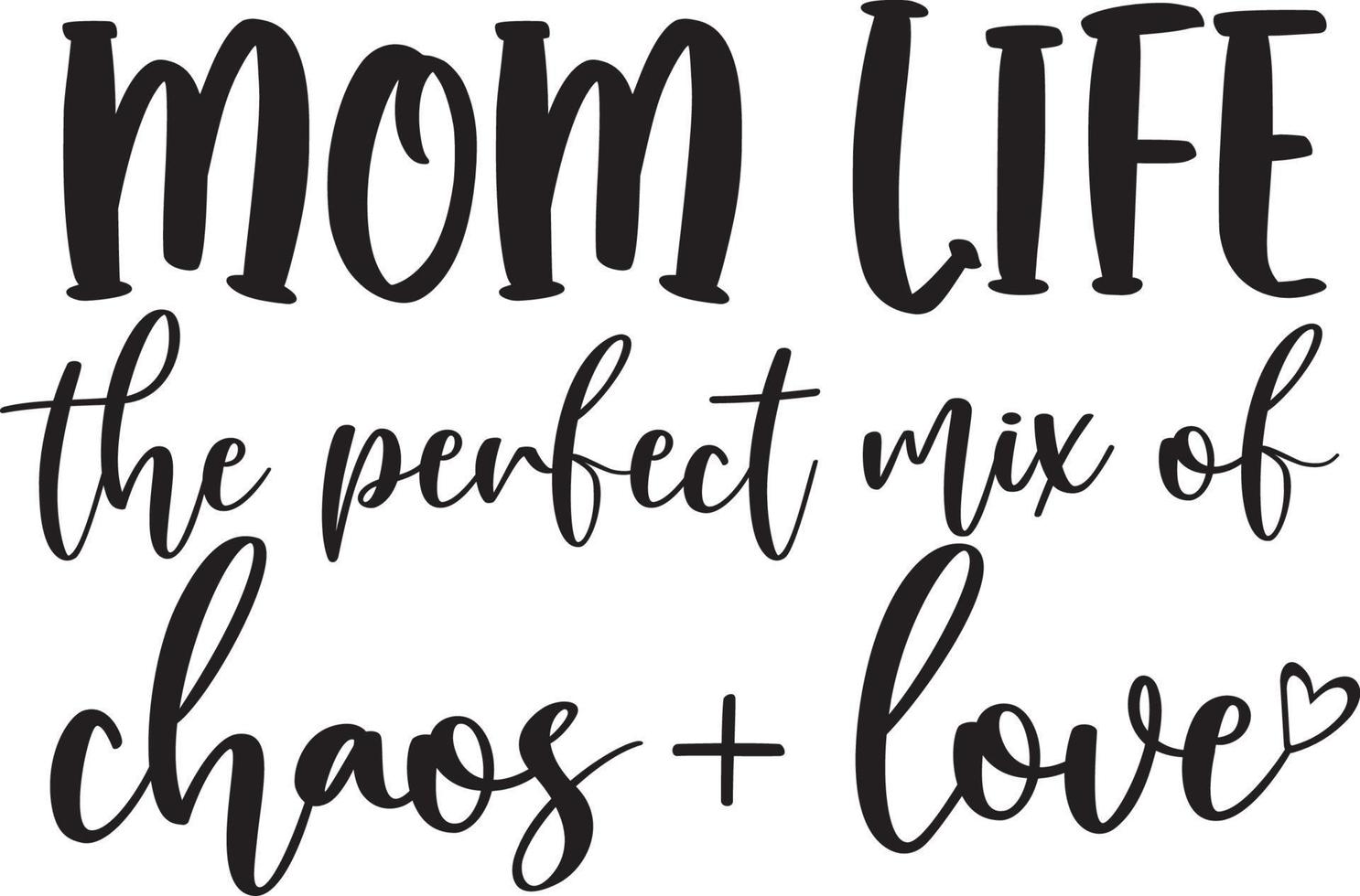 Mom Life the Perfect Mix of Chaos and Love vector