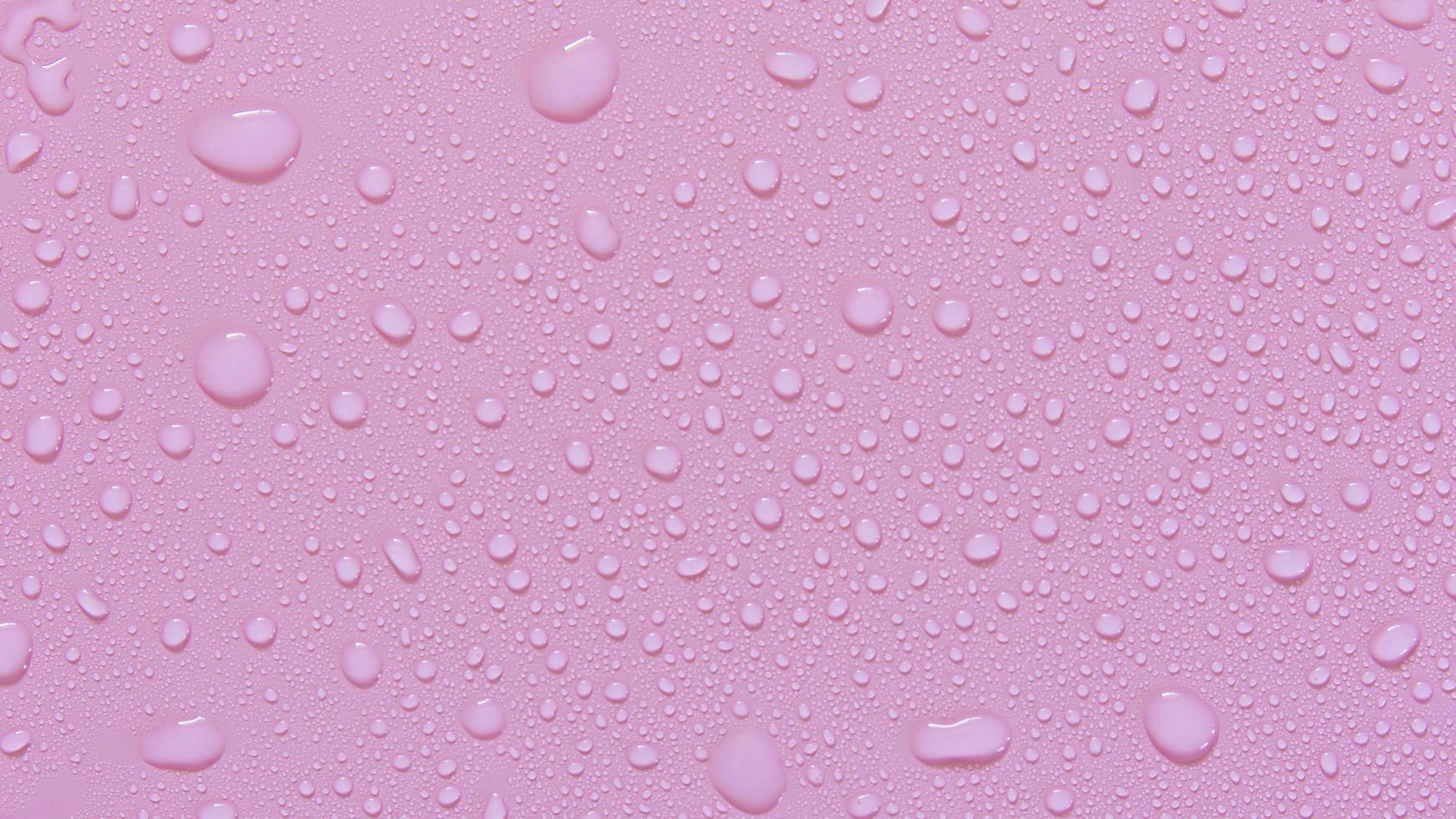 Water droplets on a pink background. For as a background drop on the product. photo