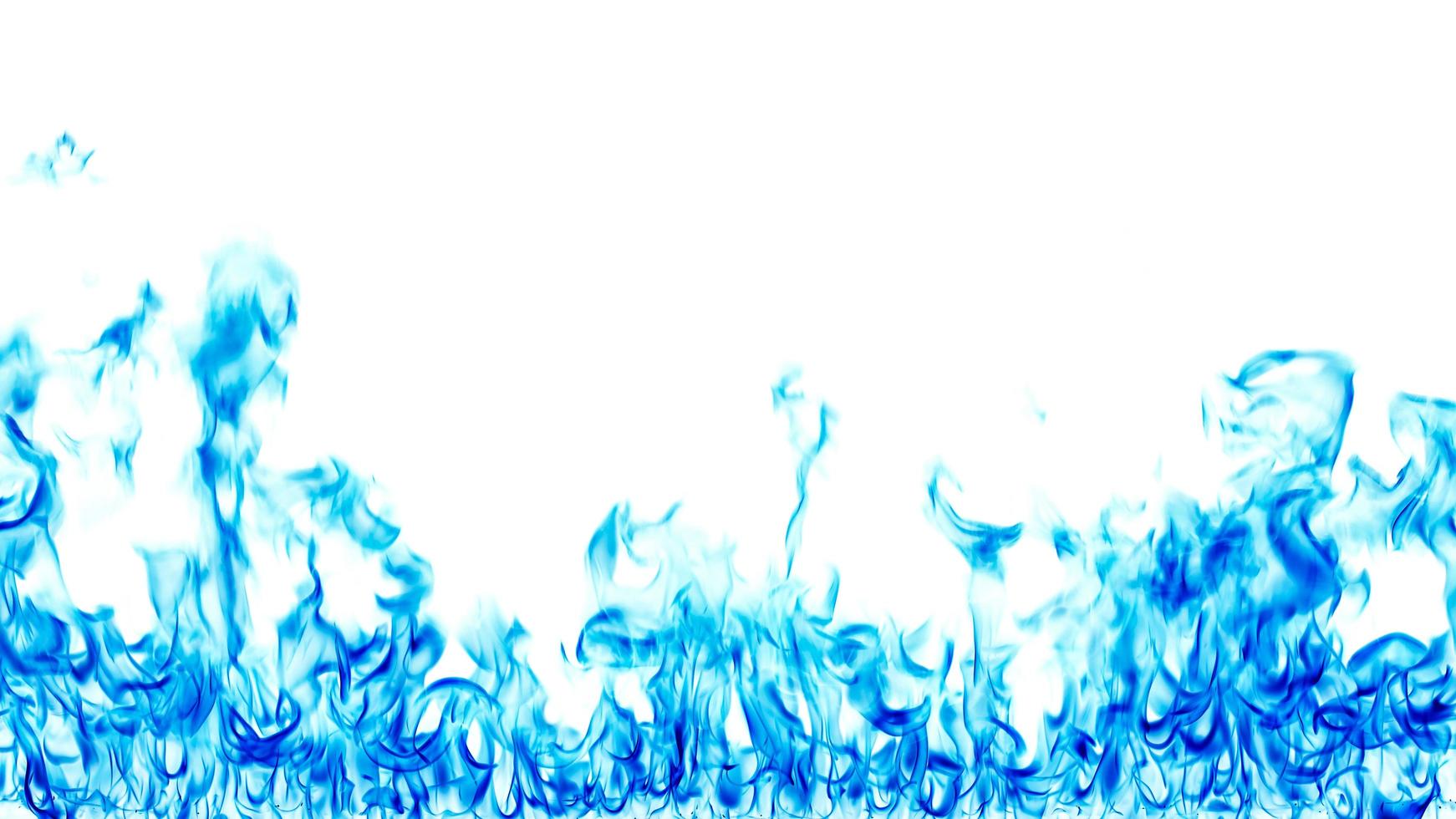 Blue flame on a white background. photo