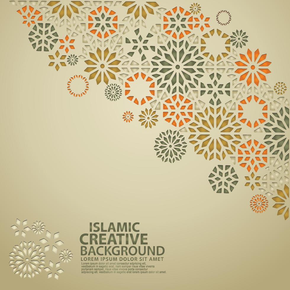 plantilla de fondo de tarjeta de felicitación de diseño islámico vector