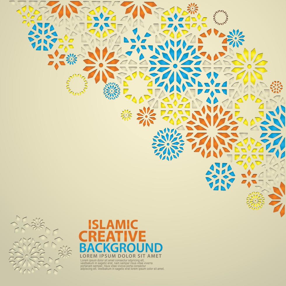 Islamic design greeting card background template vector