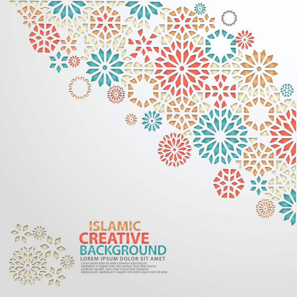 Islamic design greeting card background template vector