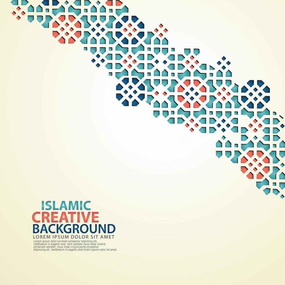 Islamic design greeting card background template vector