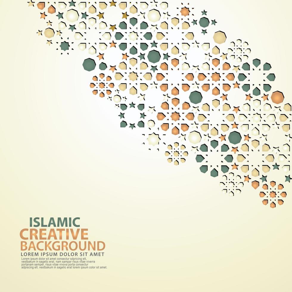 plantilla de fondo de tarjeta de felicitación de diseño islámico vector