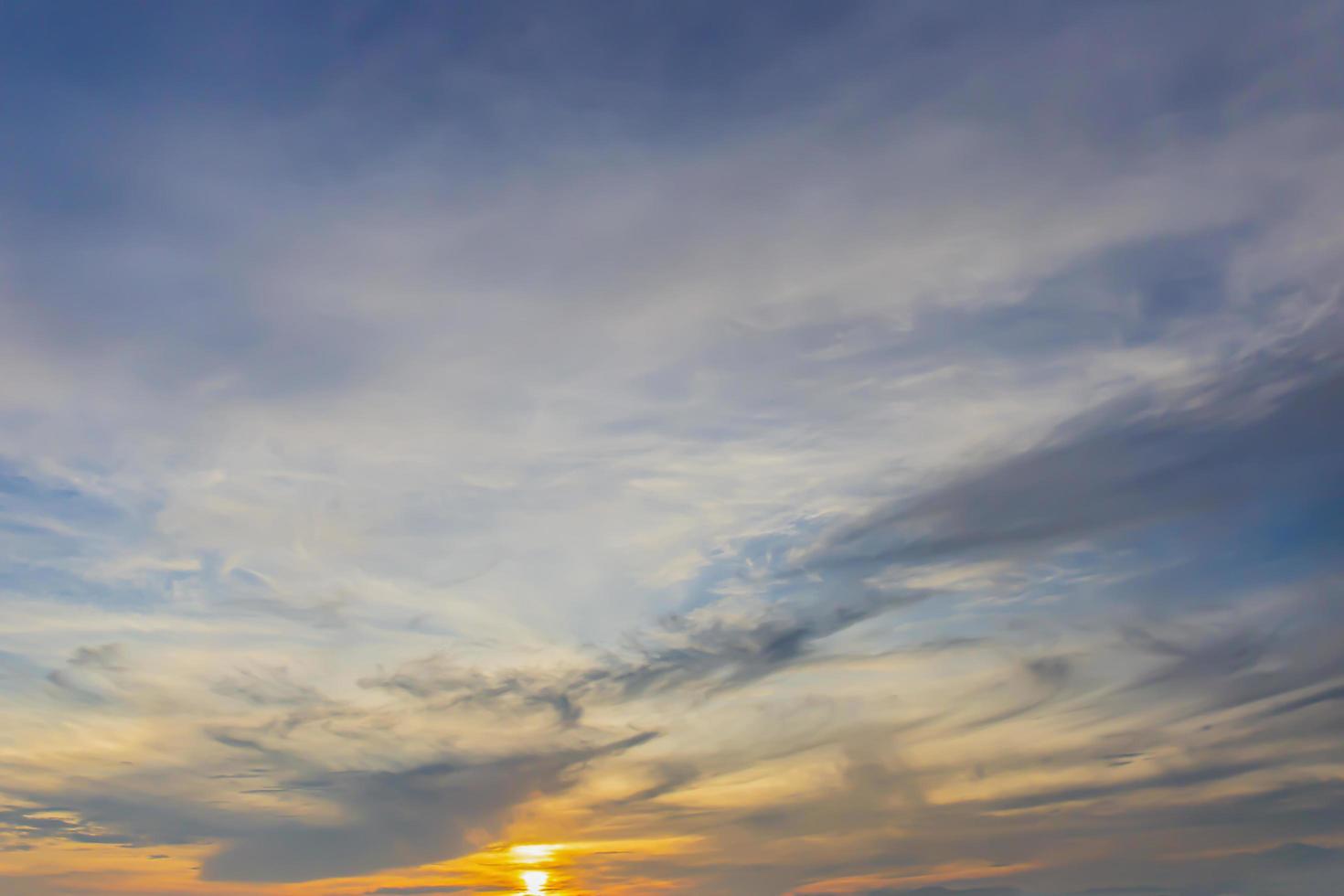 Sunset Nature Countryside Landscape Under Scenic Colorful Sky At Sunset Dawn Sunrise. photo