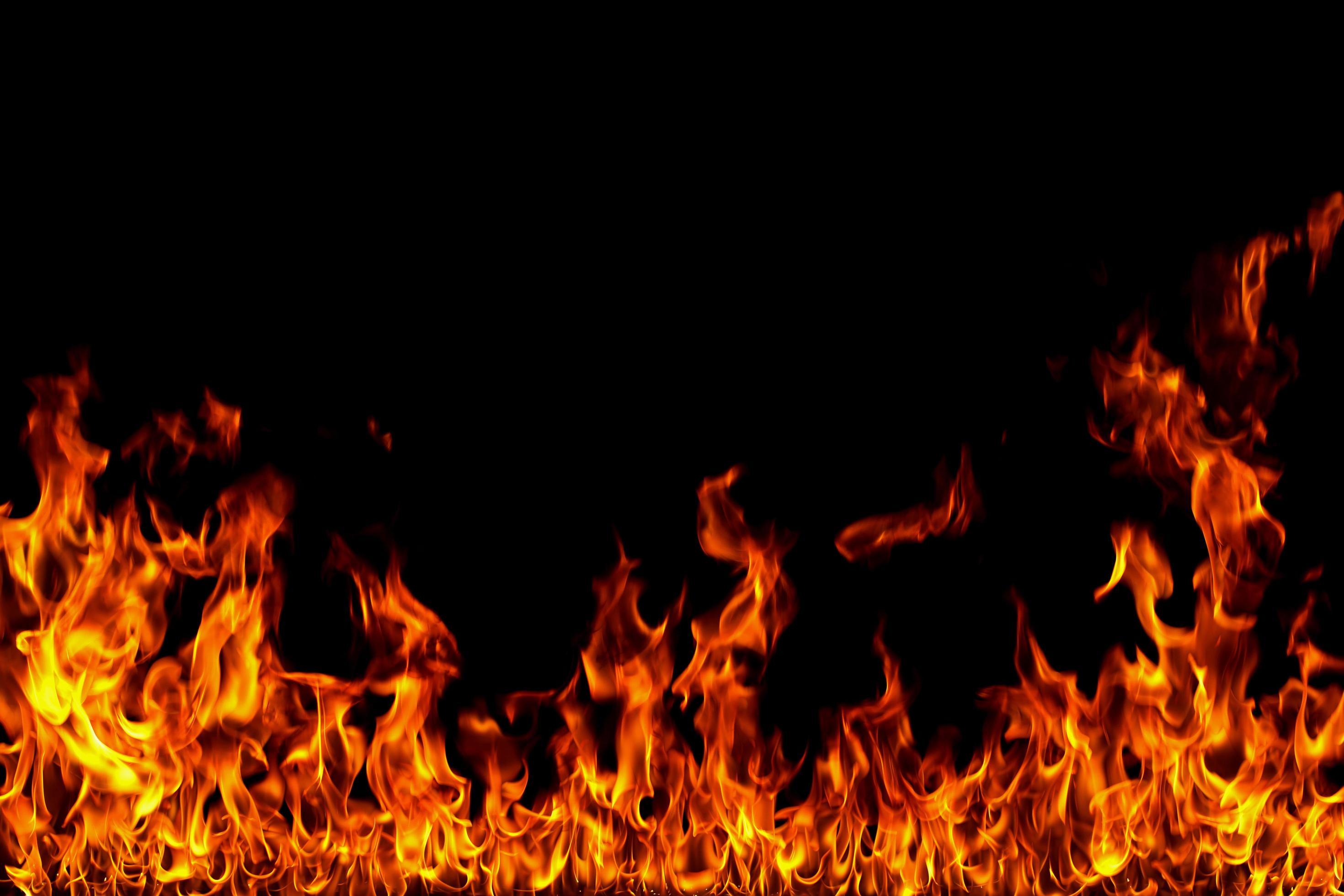 Fire Flames On Black Background 6893497 Stock Photo At Vecteezy