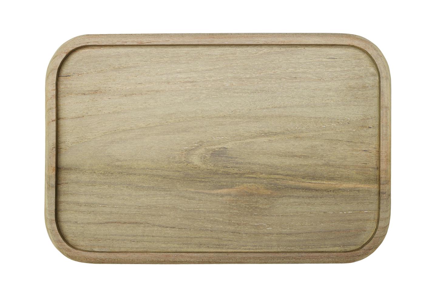 wood plate top view isolated on white background. photo