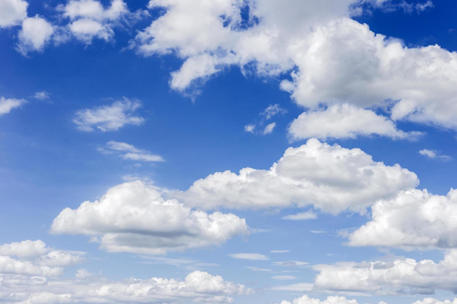 clear blue sky with plain white cloud with space for text background. The vast blue sky and clouds. blue sky background with tiny clouds nature. photo