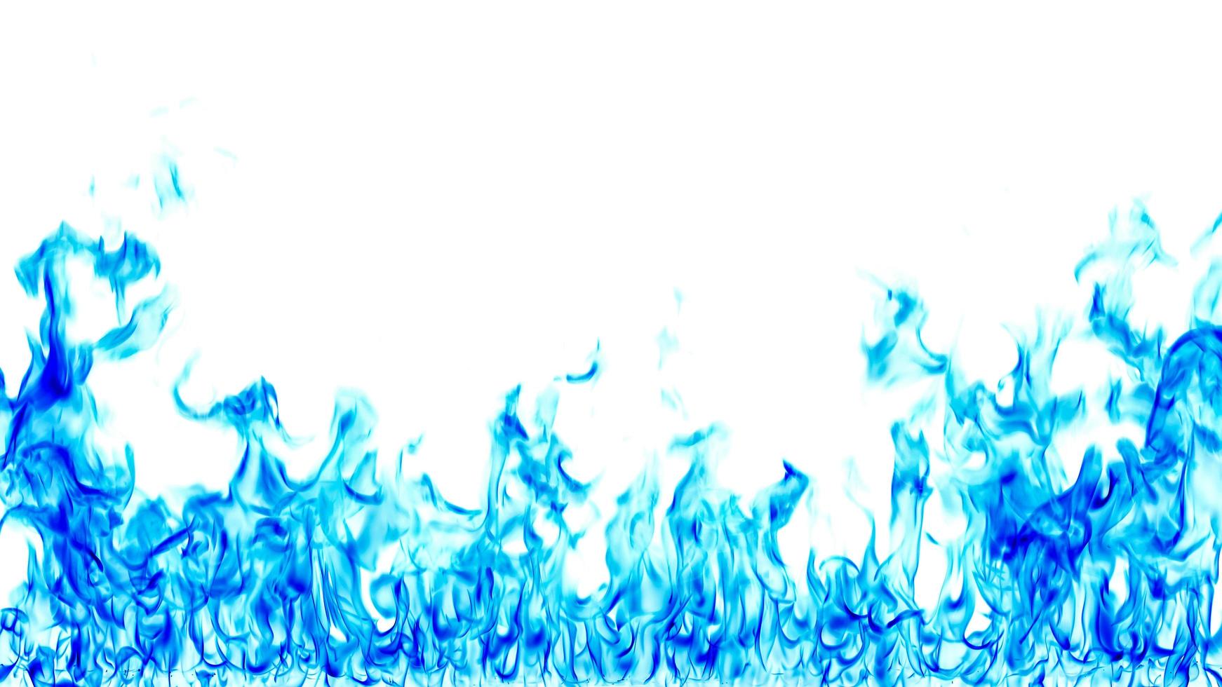 Blue flame on a white background. photo