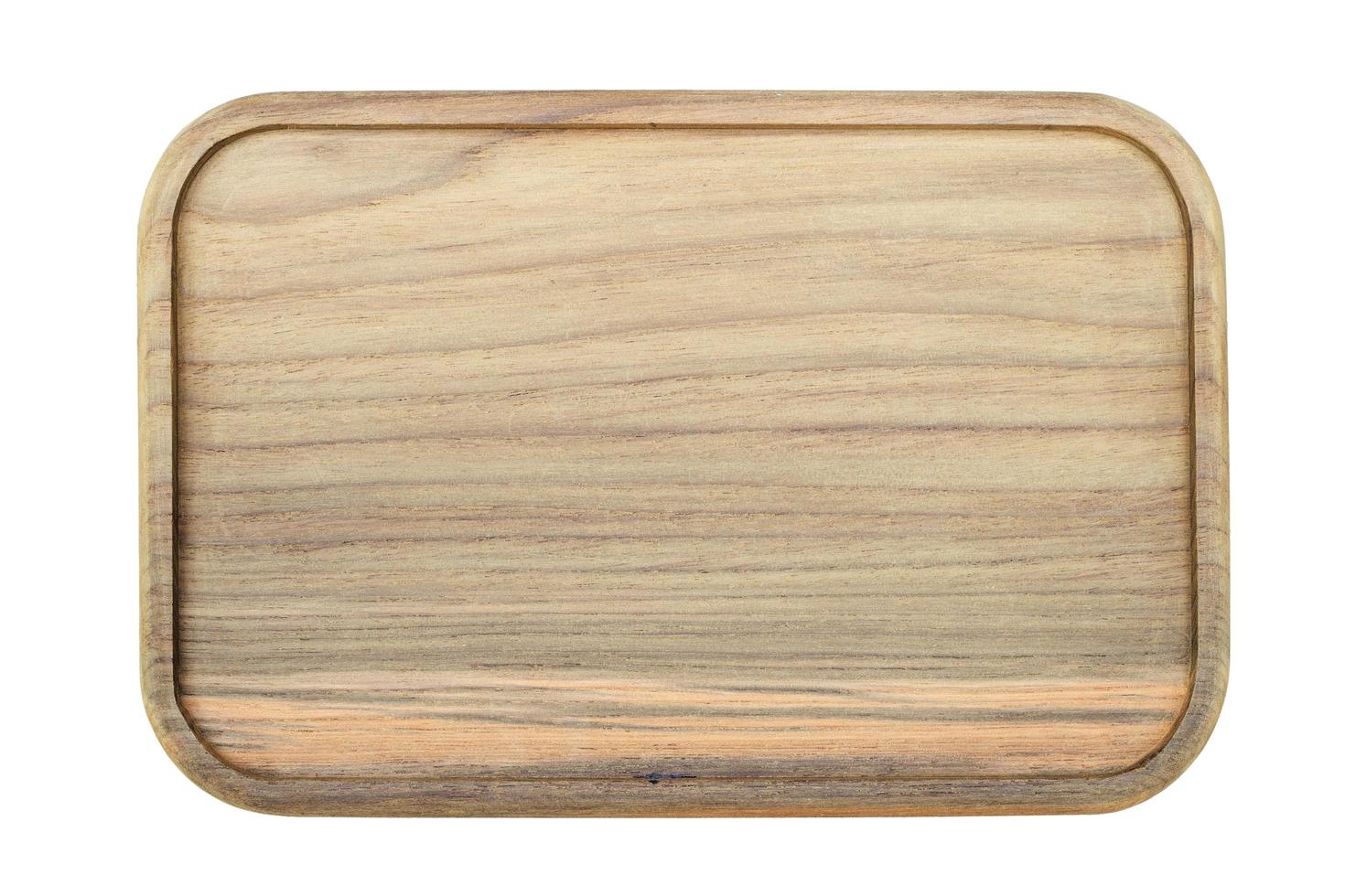 wood plate top view isolated on white background. photo