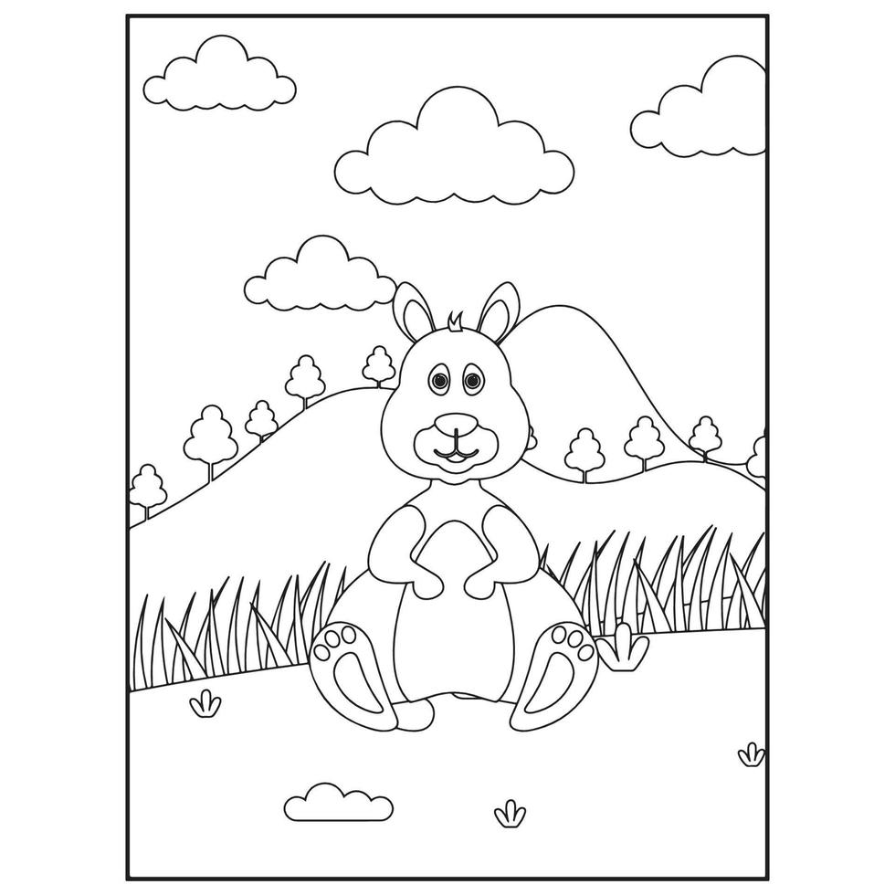 Bonitos dibujos de animales para colorear para niños. vector