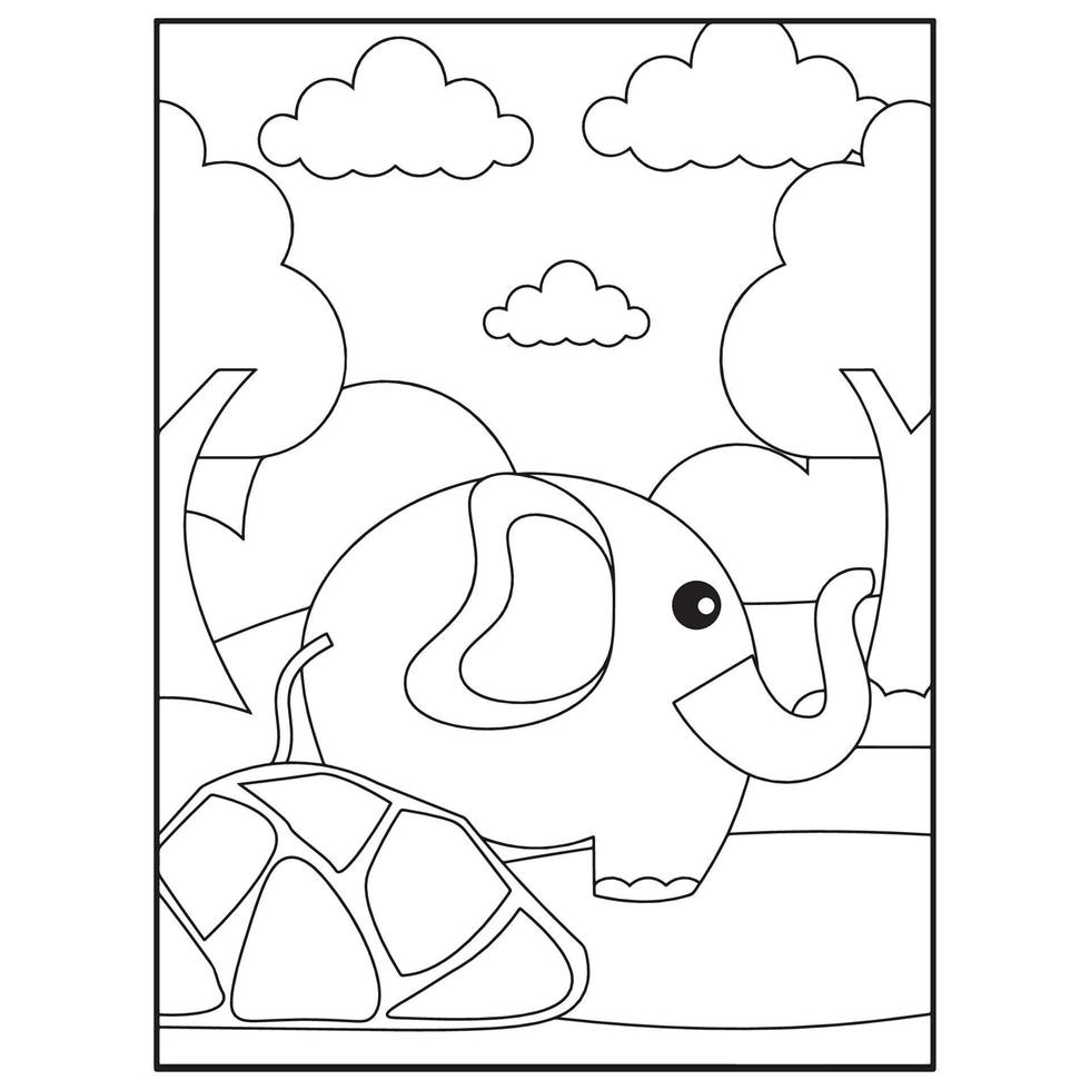 Bonitos dibujos de animales para colorear para niños. 6893657 Vector en  Vecteezy