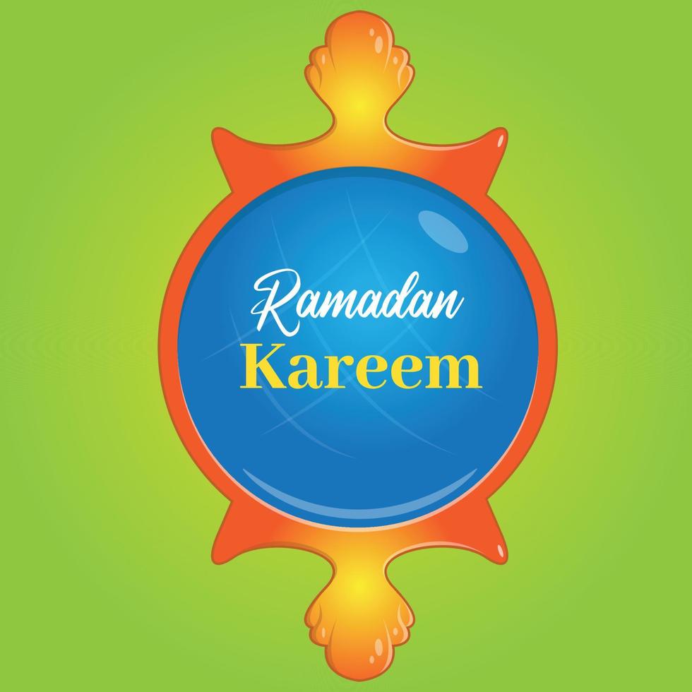 Ramadan Kareem Emblem Badge. Vector Illustration