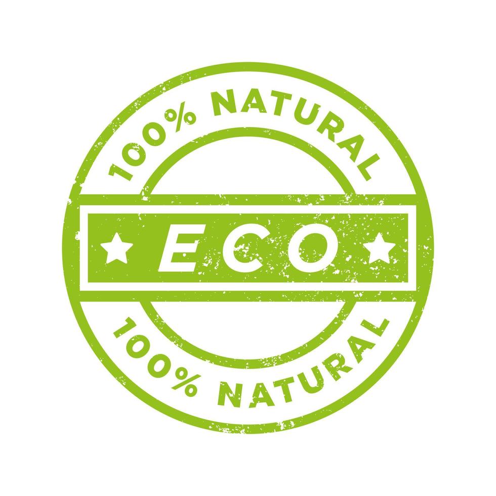 Organic Grunge Stamp. Green Rubber Stamp Healthy Organic Natural Eco Label Stamp vector