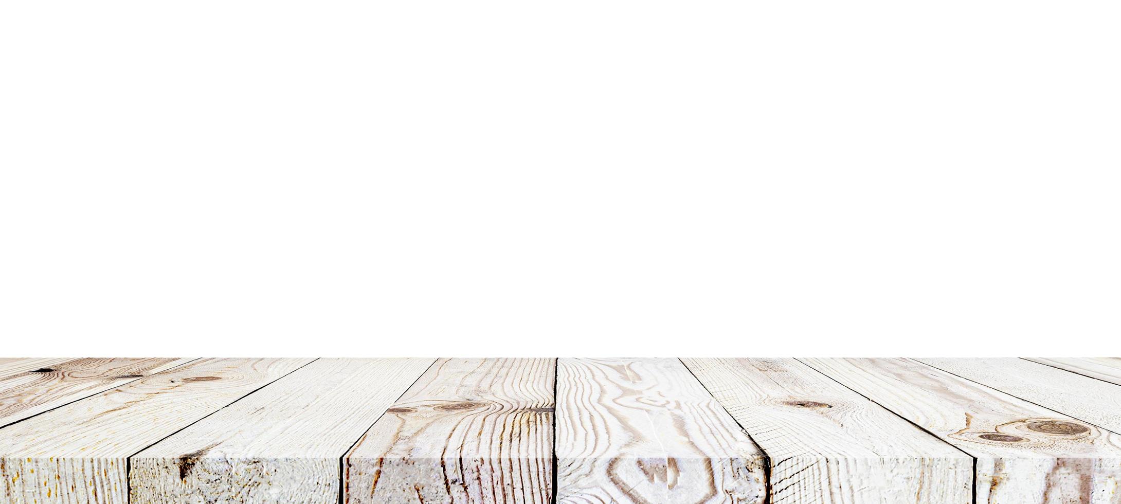 Wood table top on white background.For create product display or design key visual layout photo