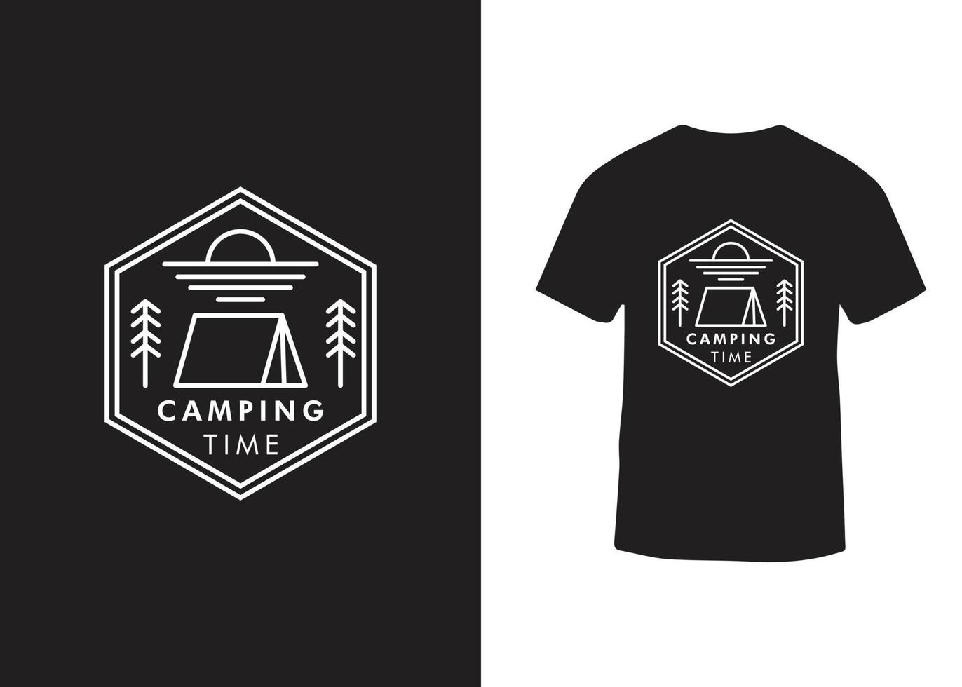 plantilla de diseño de camiseta de camping vector