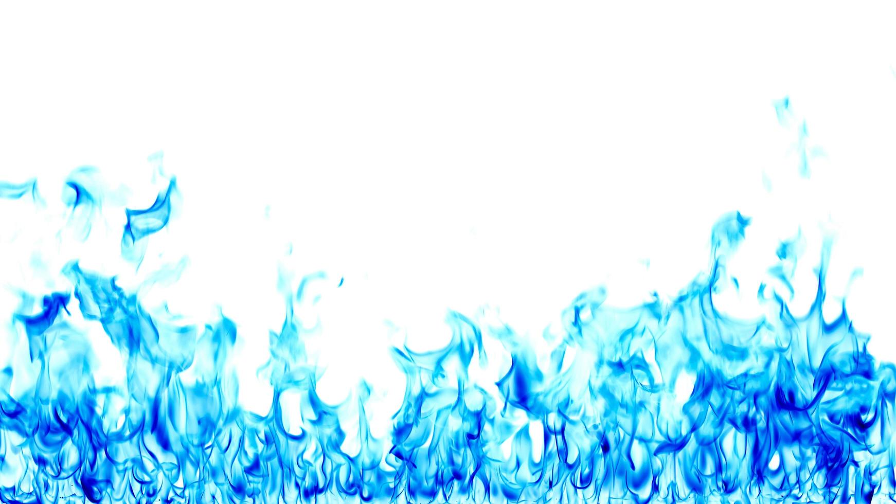 Blue flame on a white background. photo