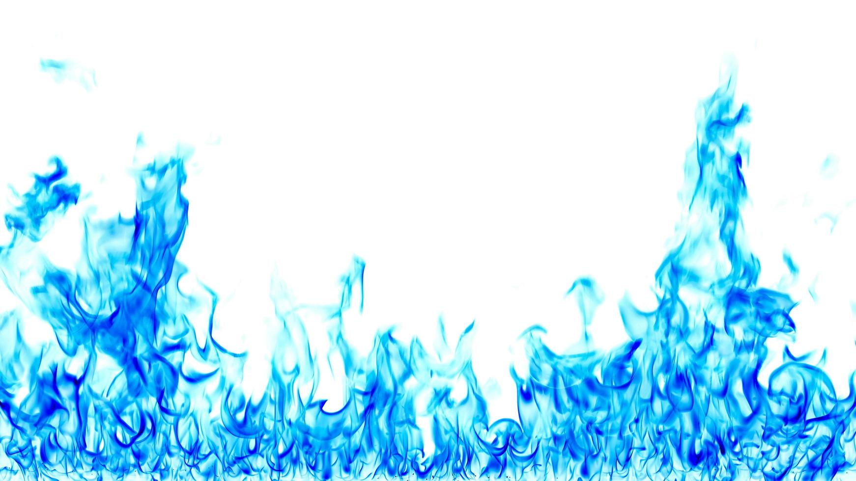 Blue flame on a white background. photo