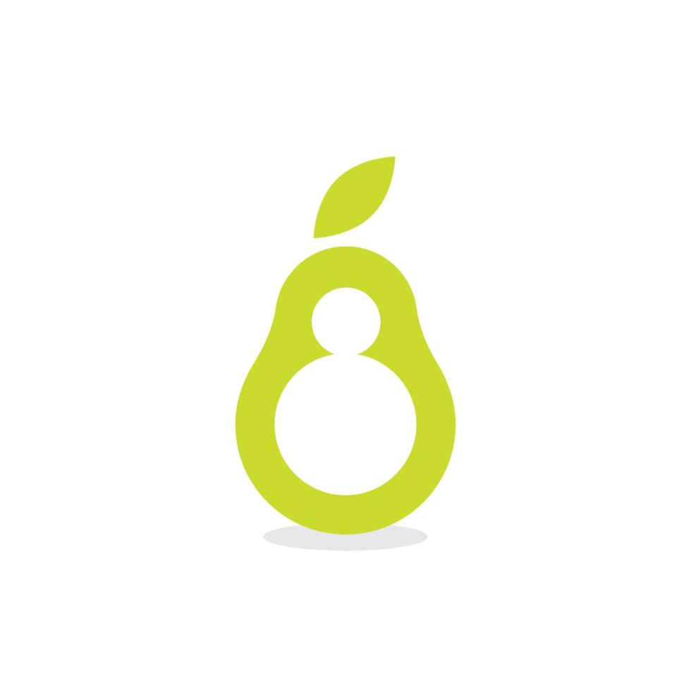 Avocado logo simple shape with 8 number in the shape vector