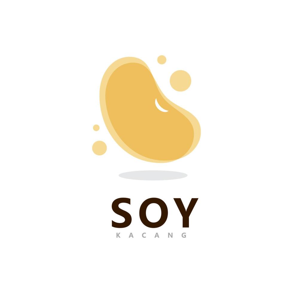 diseño de plantilla de vector de logotipo de soja. comida sana simple ilustración vectorial