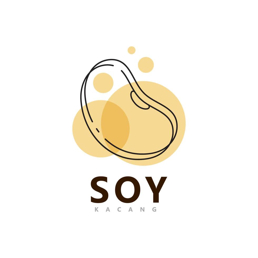 Soybean Logo vector template design. Healthy Food simple vector illustration