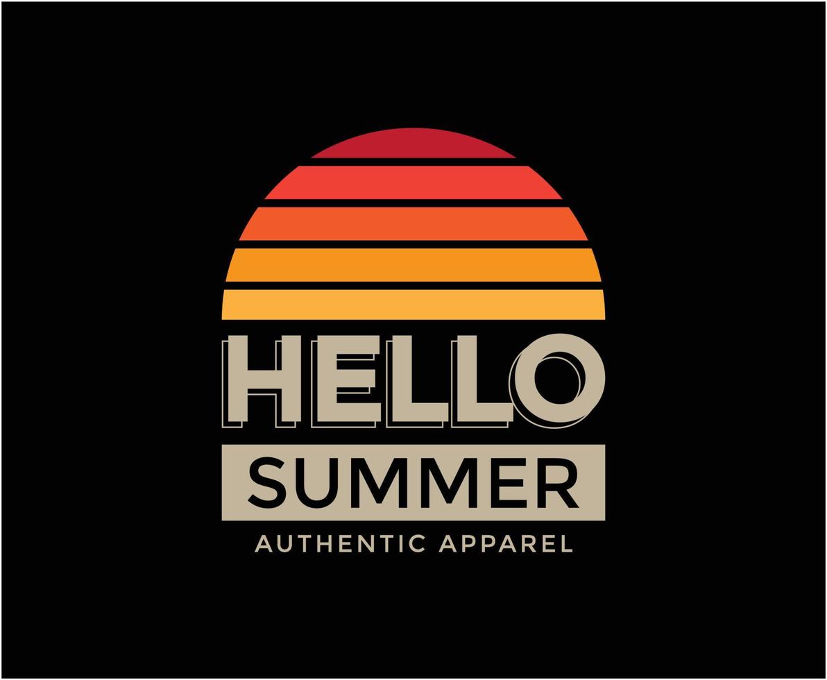 hola diseño de camiseta de vector de tipografía de verano