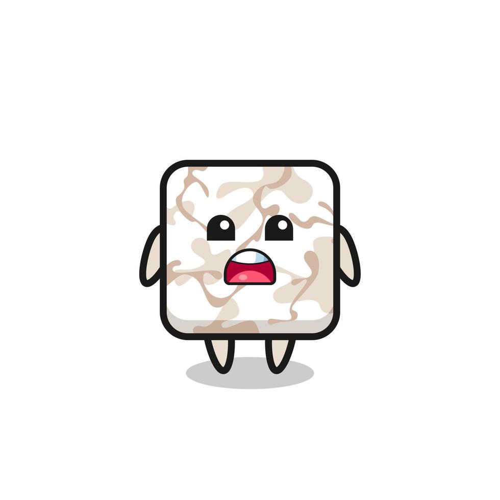 ceramic tile illustration with apologizing expression, saying I am sorry vector
