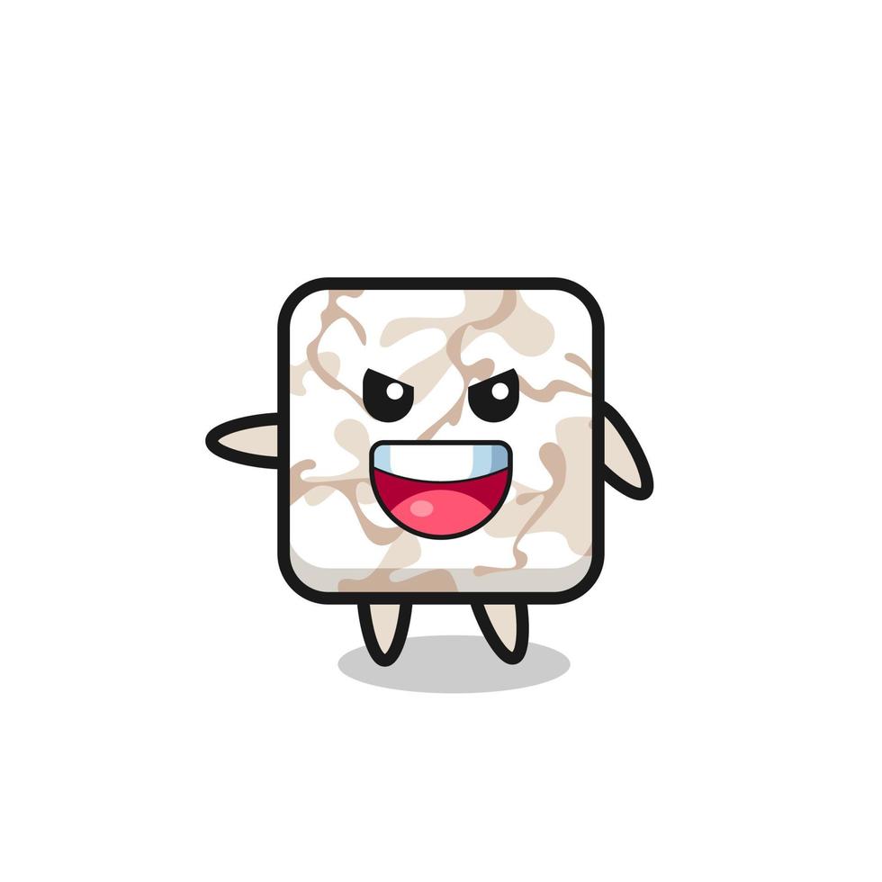 ceramic tile cartoon with very excited pose vector