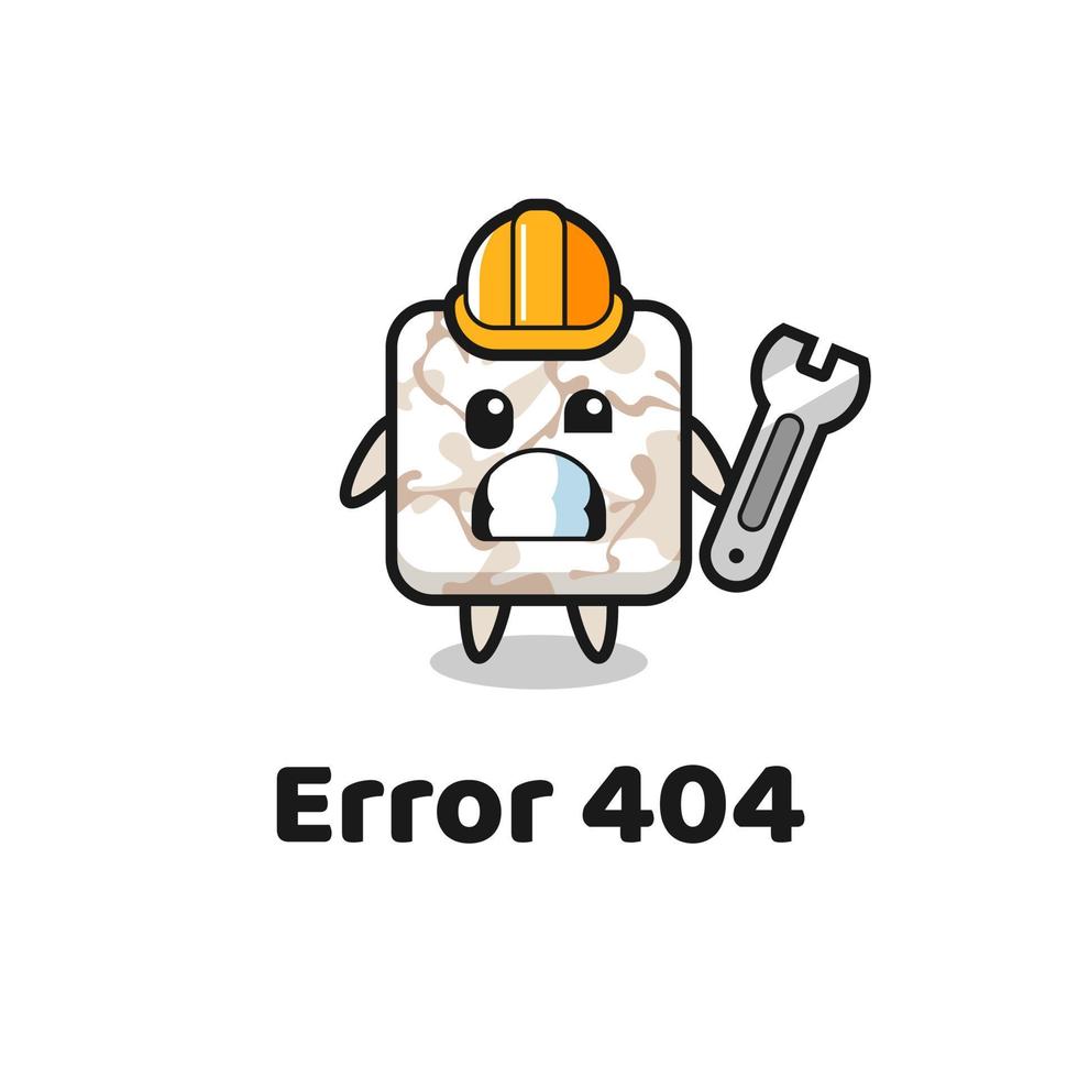 error 404 with the cute ceramic tile mascot vector
