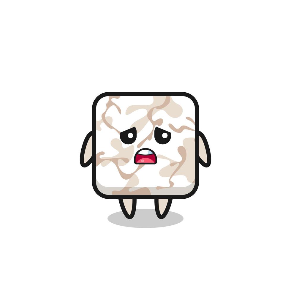 disappointed expression of the ceramic tile cartoon vector