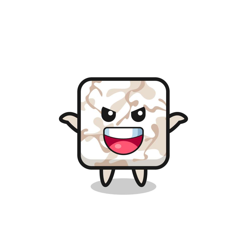 the illustration of cute ceramic tile doing scare gesture vector