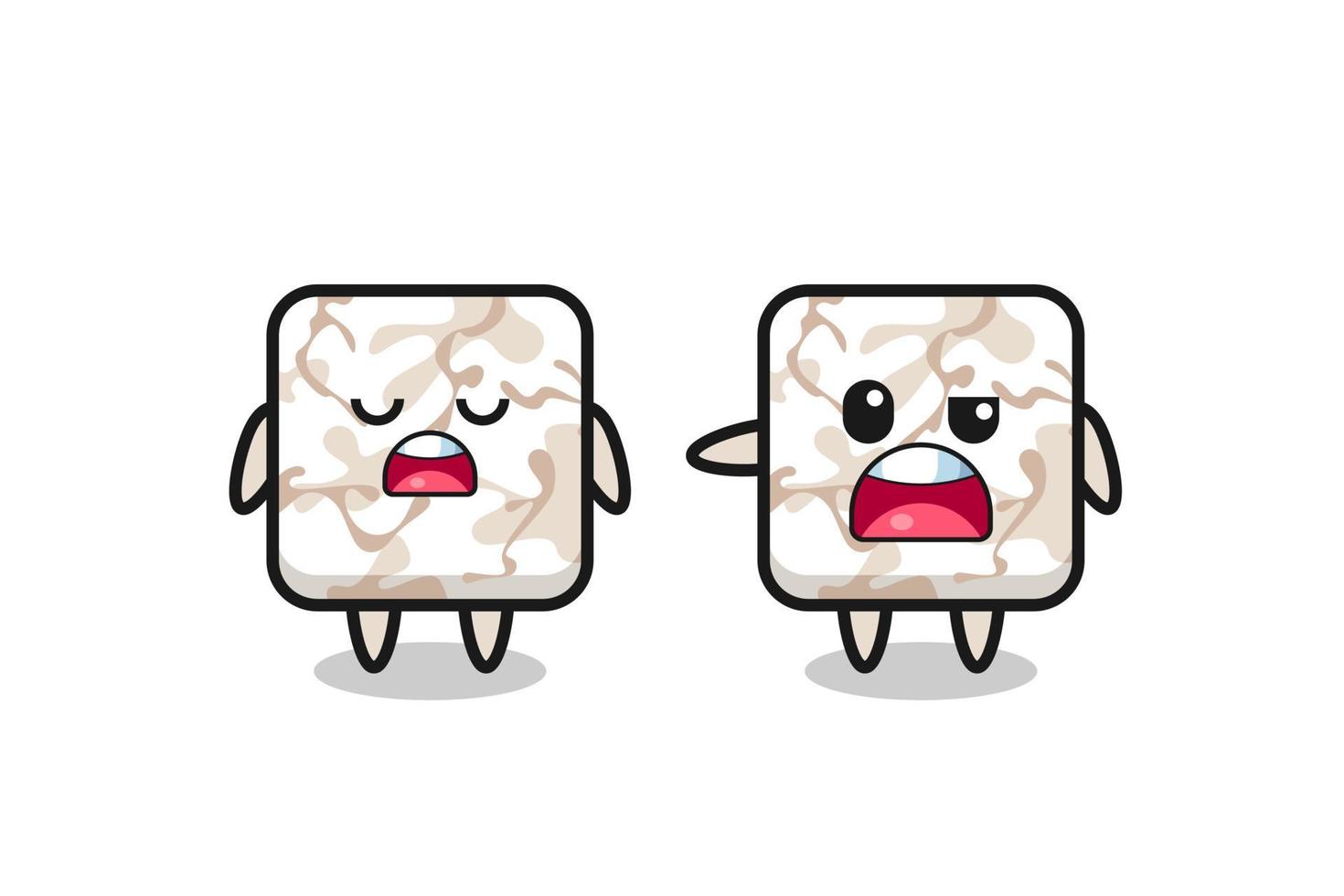 illustration of the argue between two cute ceramic tile characters vector