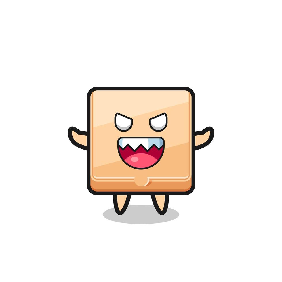 ilustración del personaje malvado de la mascota de la caja de pizza vector