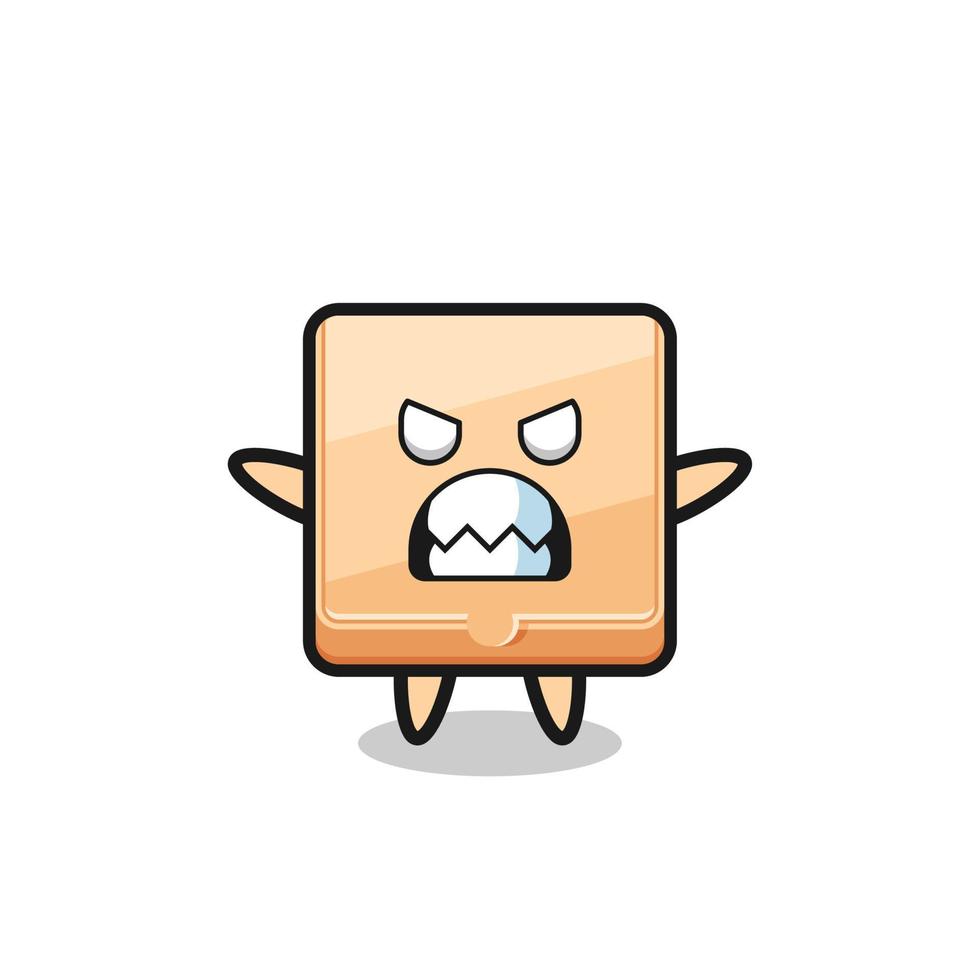 wrathful expression of the pizza box mascot character vector