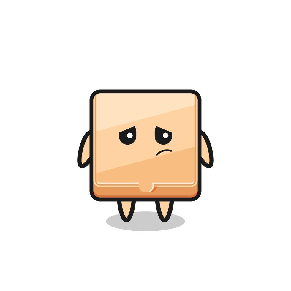 the lazy gesture of pizza box cartoon character vector