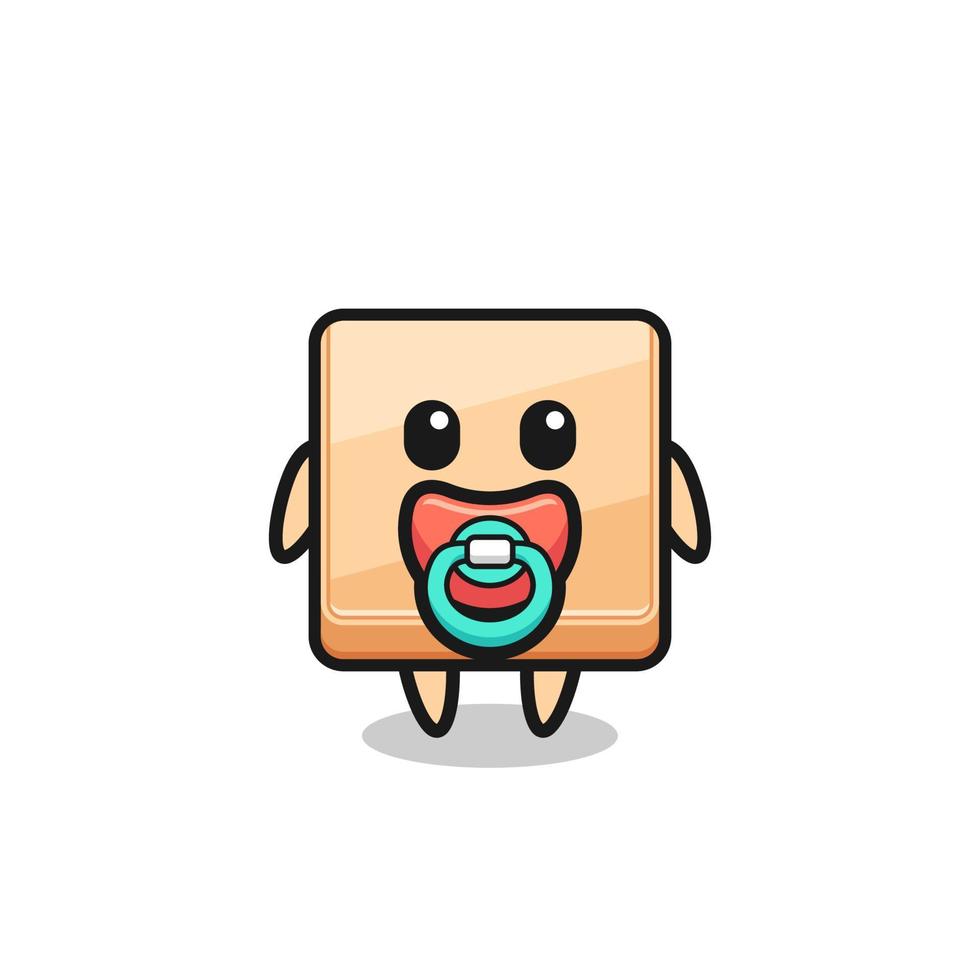 baby pizza box cartoon character with pacifier vector