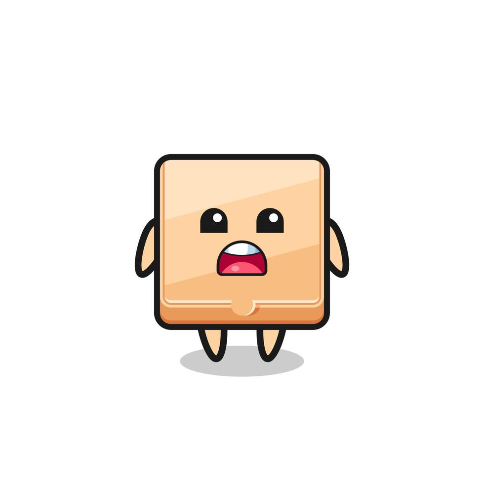 pizza box illustration with apologizing expression, saying I am sorry vector