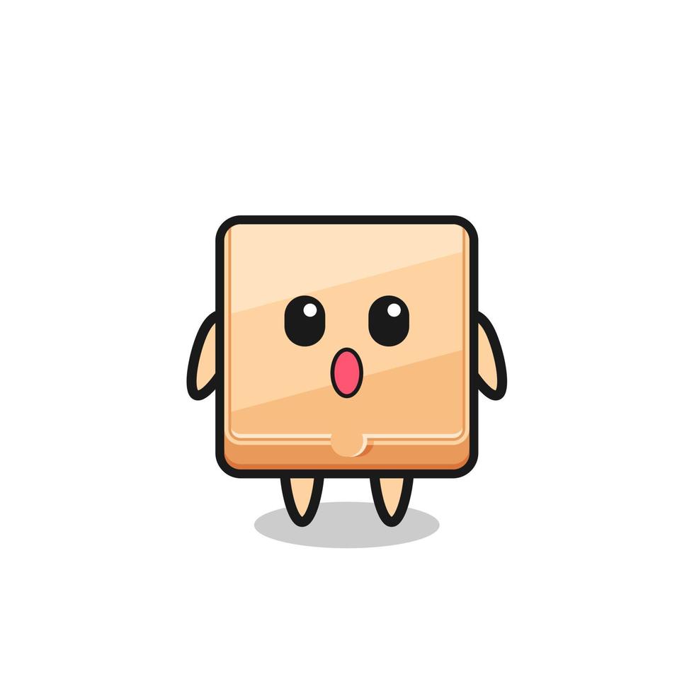 the amazed expression of the pizza box cartoon vector