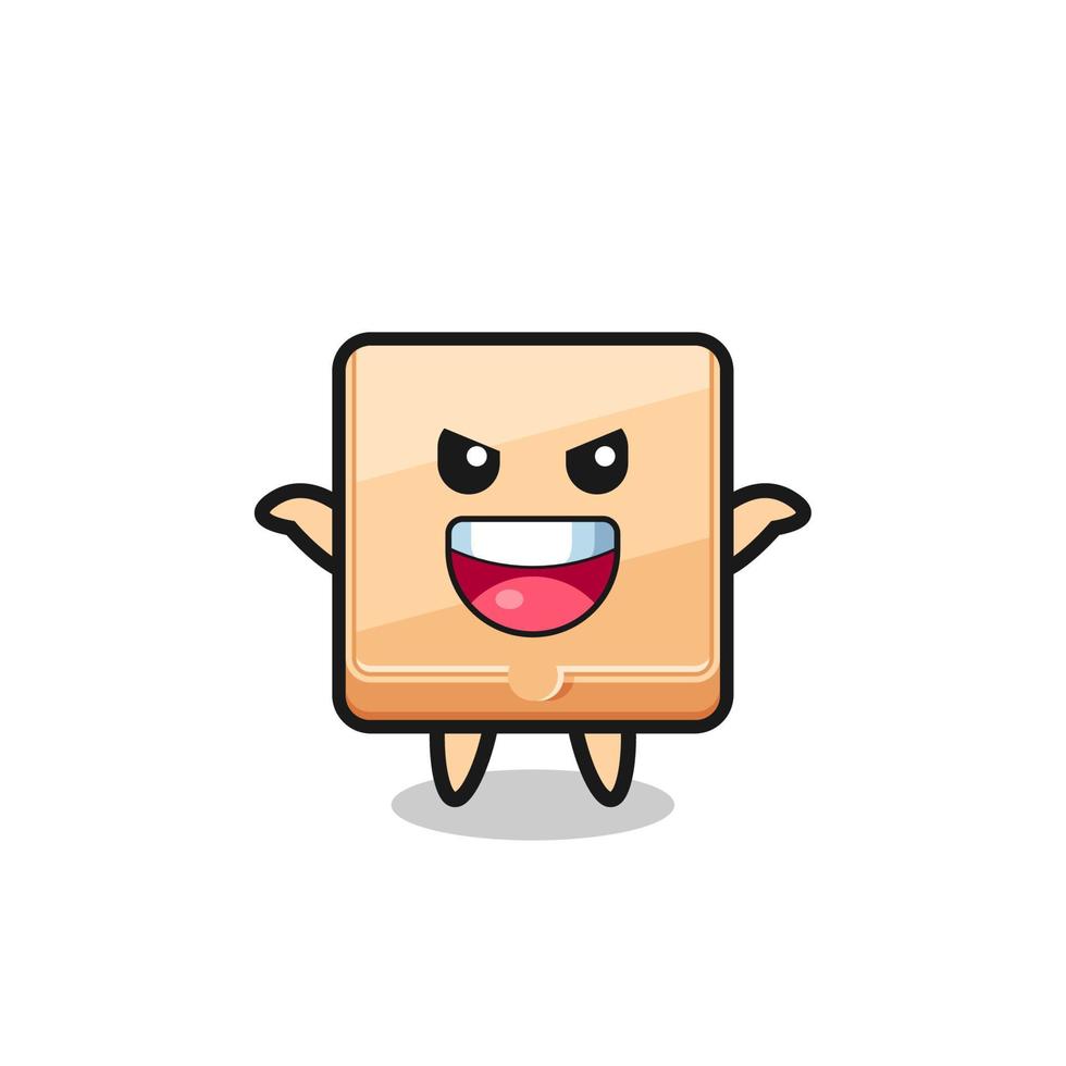 the illustration of cute pizza box doing scare gesture vector