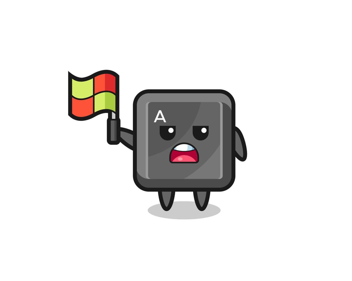 keyboard button character as line judge putting the flag up vector