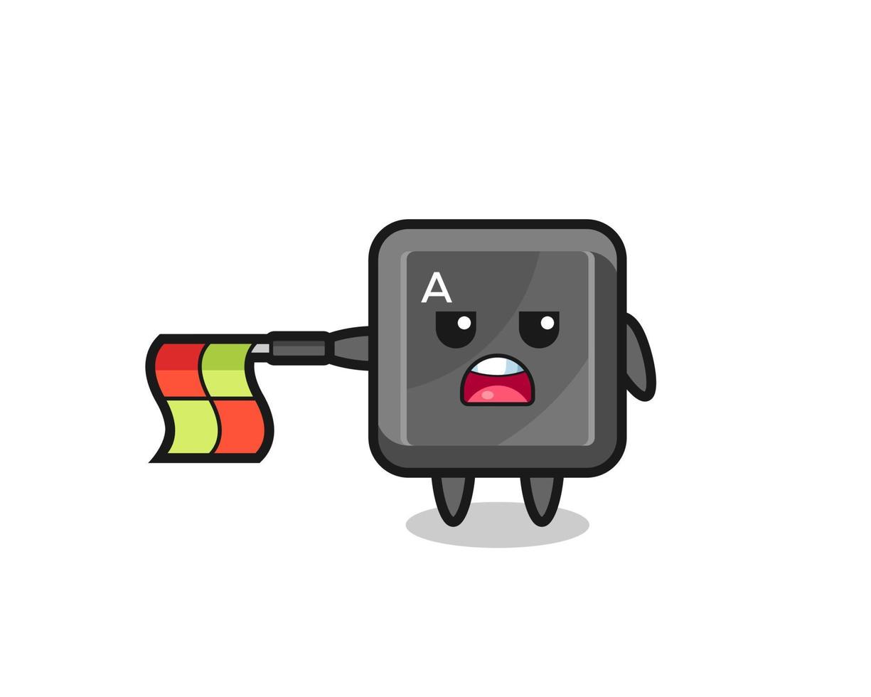 keyboard button character as line judge hold the flag straight horizontally vector