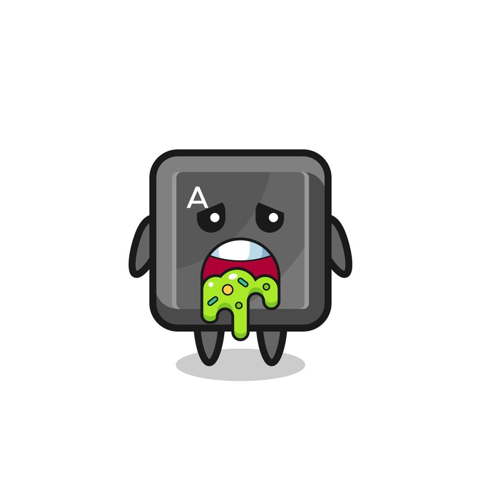 the cute keyboard button character with puke vector